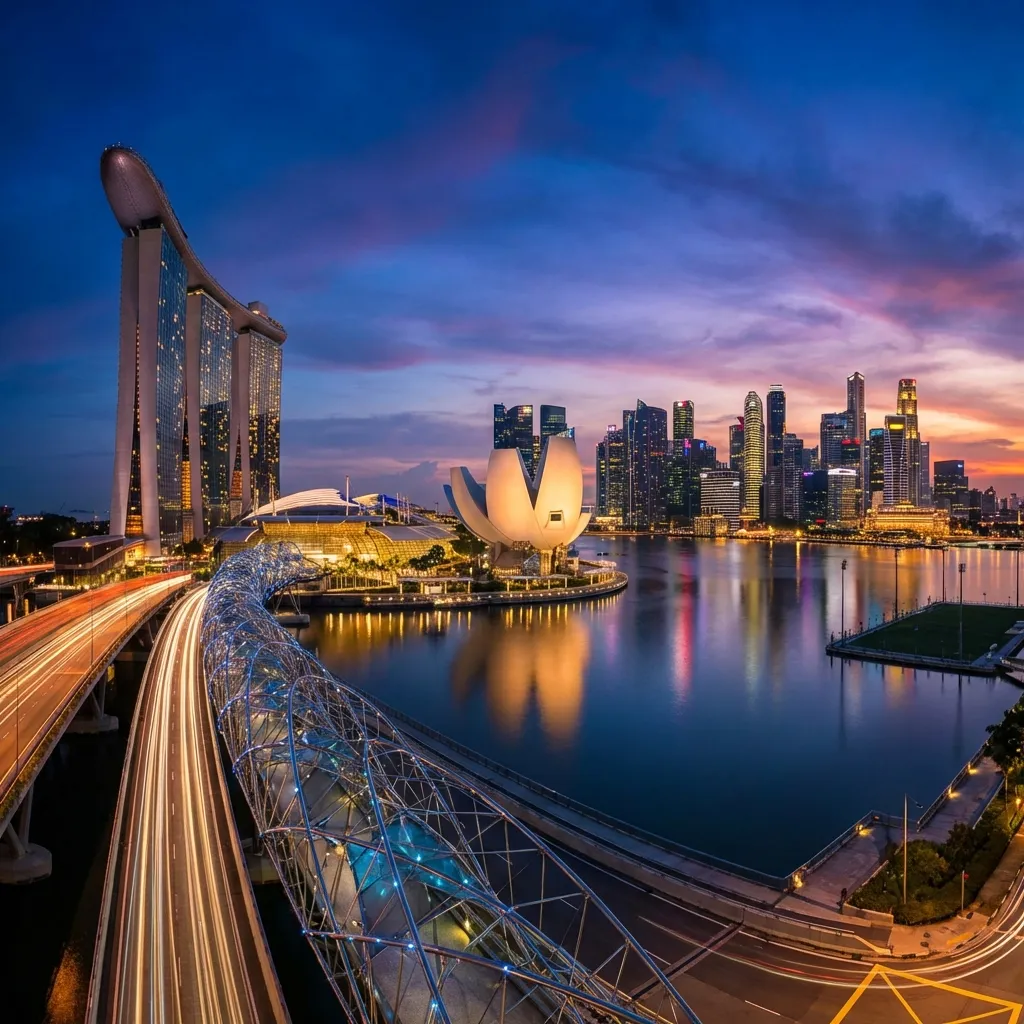 Singapore Skyline and Gardens by the Bay